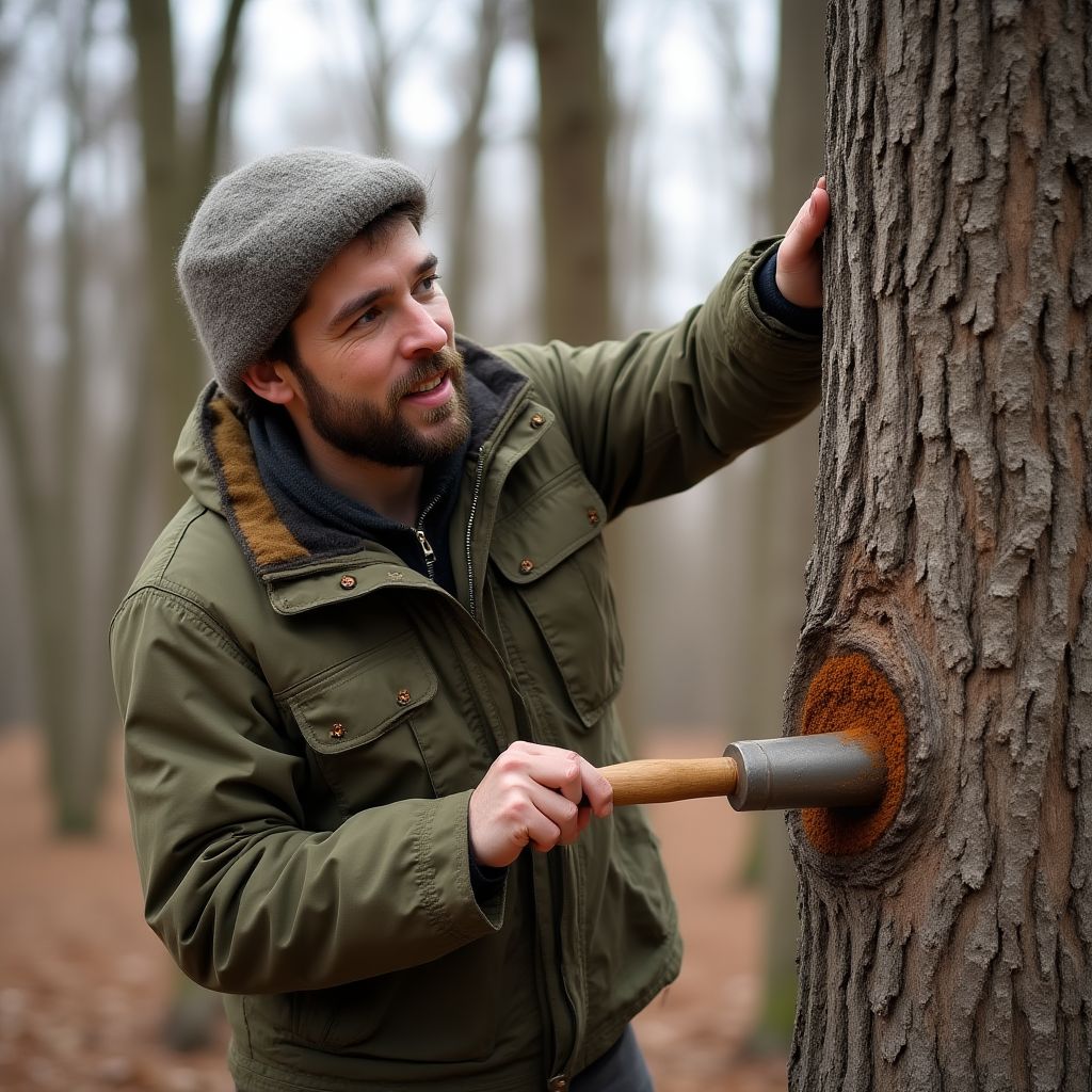 Maple tree tapping demonstration